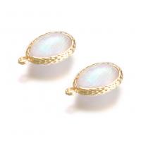 Zinc Alloy Pendants with Shell Pearl Teardrop gold color plated white nickel lead & cadmium free Approx 1mm Sold By Bag