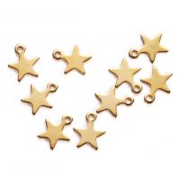 Stainless Steel Pendants, Star, plated, more colors for choice, 9x10mm, Hole:Approx 1.5mm, 50PCs/Bag, Sold By Bag