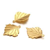Stainless Steel Pendants, Leaf, plated, more colors for choice, 17x13mm, Hole:Approx 1mm, 50PCs/Bag, Sold By Bag
