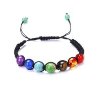 Natural 7 Chakra Beads Healing Gemstone Yoga Bracelets with Nylon Cord fashion jewelry & braided bracelet & for woman 8mm Sold Per Approx 7.48 Inch Strand