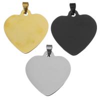 Stainless Steel Heart Pendants, plated, fashion jewelry, more colors for choice, 25x26x1mm, Hole:Approx 2.5x4mm, 10PCs/Lot, Sold By Lot