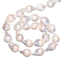 Barock kultivierten Süßwassersee Perlen, Natürliche kultivierte Süßwasserperlen, natürlich, weiß, 10-11mm, Bohrung:ca. 0.8mm, verkauft per ca. 15 ZollInch Strang