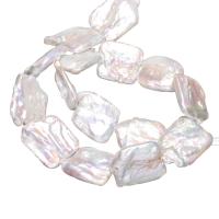 Barock kultivierten Süßwassersee Perlen, Natürliche kultivierte Süßwasserperlen, natürlich, weiß, 20-25mm, Bohrung:ca. 0.8mm, verkauft per ca. 15 ZollInch Strang