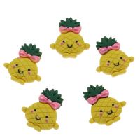 Cartoon Resin Cabochon Pineapple yellow Sold By Bag