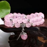 Chalcedony Bracelet with Zinc Alloy plated for woman 6mm Sold Per Approx 15 Inch Strand