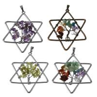 Gemstone Pendants Jewelry, Brass, with Gemstone, plated, fashion jewelry & different styles for choice, nickel, lead & cadmium free, 43.50x53x10mm, Hole:Approx 5x7.5mm, Sold By PC