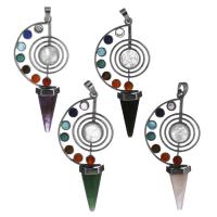 Gemstone Pendants Jewelry Brass with Gemstone silver color plated fashion jewelry nickel lead & cadmium free Approx Sold By PC