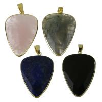 Gemstone Pendants Jewelry Brass with Gemstone gold color plated fashion jewelry nickel lead & cadmium free Approx Sold By PC