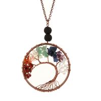 Природный камень Ожерелье, с Латунь, Другое покрытие, ювелирные изделия моды & различные материалы для выбора & Женский, 50mm, продается Strand