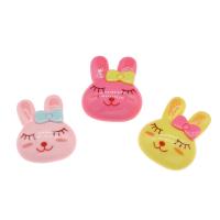 Cartoon Resin Cabochon, Rabbit, more colors for choice, 23x19x6mm, 500PCs/Bag, Sold By Bag