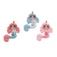 Cartoon Resin Cabochon, Mermaid, more colors for choice, 39x21x7mm, 200PCs/Bag, Sold By Bag