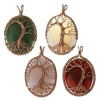 Gemstone Pendants Jewelry Brass with Gemstone rose gold color plated fashion jewelry nickel lead & cadmium free Approx 5.5mm Sold By PC