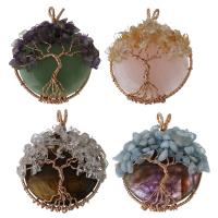 Gemstone Pendants Jewelry Brass with Gemstone rose gold color plated fashion jewelry nickel lead & cadmium free Approx 4mm Sold By PC