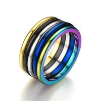 Stainless Steel Finger Ring, plated, different size for choice & for woman, more colors for choice, 2mm, 5PCs/Lot, Sold By Lot