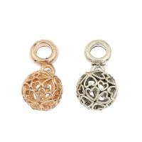 European Style Zinc Alloy Dangle Beads Round plated hollow nickel lead & cadmium free Approx 4.8mm Sold By Bag