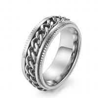 Titanium Steel Finger Ring plated rotatable & Unisex 8mm Sold By PC