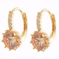 Brass Leverback Earring, plated, for woman & with cubic zirconia, more colors for choice, 17*10mm, US Ring Size:6.5, 5Pair/Bag, Sold By Bag