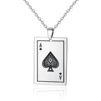 Stainless Steel Jewelry Necklace Poker silver color plated Unisex & oval chain Length 20 Inch Sold By Bag