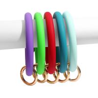 Silicone Key Chain with Brass gold color plated 120*97mm Sold By Bag