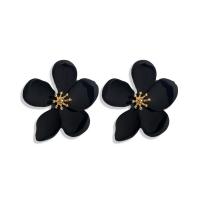 Brass Stud Earring, Flower, plated, fashion jewelry & for woman, more colors for choice, 38*35mm, 5PCs/Bag, Sold By Bag