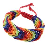 Waxed Nylon Cord Woven Ball Bracelets Unisex & adjustable multi-colored Length Approx 7.5 Inch Sold By Lot