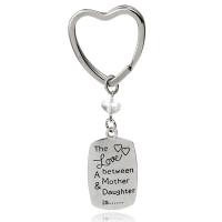 Zinc Alloy Key Chain platinum color plated with letter pattern & for woman nickel lead & cadmium free 80mm Sold By Lot