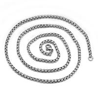 Nerezová ocel řetěz náhrdelník, Nerez, unisex & různé velikosti pro výběr & box řetěz, více barev na výběr, 25mm, 10přediva/Lot, Prodáno By Lot