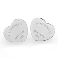 Stainless Steel Stud Earrings Heart plated Stainless Steel Ear Nut & Unisex Sold By Pair