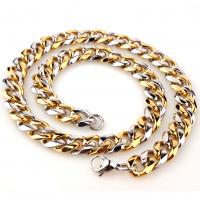 Stainless Steel Chain Necklace plated & for man 15MM Sold By Strand