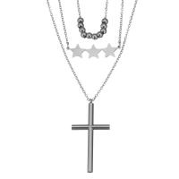 Colar de jóias de aço inoxidável, with 1.5Inch extender chain, cadeia oval & para mulher, cor original, 20.5x41mm,31x9.5mm,1.5mm, vendido para Aprox 17 inchaltura Strand