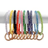 Silicone Key Chain, med Messing, guldfarve belagt, mode smykker & du kan DIY, flere farver til valg, 115*90mm, 5Strand/Bag, Solgt af Bag