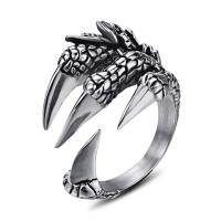 нержавеющая сталь Манжеты палец кольцо, коготь, разный размер для выбора & Мужский & чернеют, 18mm, продается PC