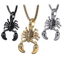 Titanium Steel Pendant, Scorpion, for man, more colors for choice, 57mm, 1/PC, Sold By PC