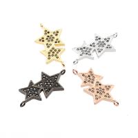 Cubic Zirconia Micro Pave Brass Connector Star plated micro pave cubic zirconia & 1/1 loop nickel lead & cadmium free Approx 1mm Sold By PC