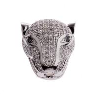 Cubic Zirconia Micro Pave Brass Pendant Leopard plated micro pave cubic zirconia nickel lead & cadmium free Sold By Bag