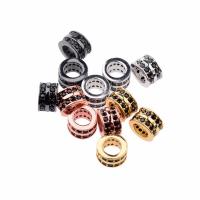 Cubic Zirconia Micro Pave Brass Beads, plated, micro pave cubic zirconia, more colors for choice, nickel, lead & cadmium free, 8x7mm, Hole:Approx 1mm, Sold By PC