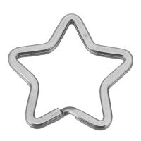 Stainless Steel Key Clasp, Star, original color, 35x34x3.5mm, 200PCs/Lot, Sold By Lot