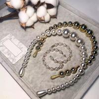 Hårbånd, Zinc Alloy, med Plastic Pearl, forgyldt, for kvinde, flere farver til valg, nikkel, bly & cadmium fri, 130*150mm, 2pc'er/Bag, Solgt af Bag