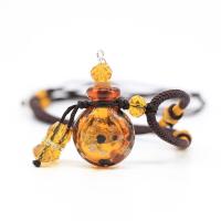 Лэмпворк Ароматерапия Ожерелье, с Хлопковый шнурок, Может быть заполнен жидкостью & Мужская & регулируемый, Много цветов для выбора, 20*30mm, Продан через Приблизительно 24.8 дюймовый Strand