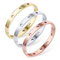 Titanium Steel Bangle, plated, Unisex & hollow, more colors for choice, 6mm, Inner Diameter:Approx 58x48mm, Length:Approx 6.5 Inch, Sold By PC