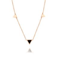 Titanstahl Halskette, mit Verlängerungskettchen von 5cm, Dreieck, Rósegold-Farbe plattiert, Oval-Kette & für Frau, verkauft per ca. 17.7 ZollInch Strang