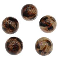 Harpiks smykker Perler, Resin, Runde, forskellig størrelse for valg, kaffe farve, Solgt af Bag