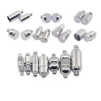 Messing Magnetverschluss, DIY & verschiedene Stile für Wahl, Silberfarbe, frei von Nickel, Blei & Kadmium, 10PCs/Tasche, verkauft von Tasche