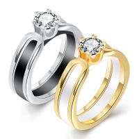 Nerezové Šatonové prst prsten, Nerez, s Porcelán, různé velikosti pro výběr & pro ženy & s drahokamu, více barev na výběr, Prodáno By PC