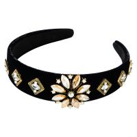 Hair Bands, Pleuche, with acrylic rhinestone & Plastic Pearl, fashion jewelry & for woman, more colors for choice, 135*125mm, Sold By PC