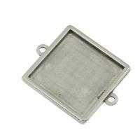Stainless Steel Connector Setting Square & 1/1 loop original color Approx 2mm Sold By Bag