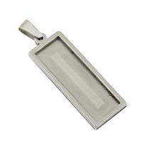 Stainless Steel Pendant Setting Rectangle original color Approx Sold By Bag