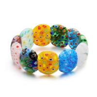 Pulseras de cristal de Murano, Joyería & para mujer & flor interior, color mixto, Vendido para aproximado 7.5 Inch Sarta