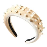 Hair Bands Pleuche with ABS Plastic Pearl & Plastic for woman nickel lead & cadmium free 170*160mm Sold By PC