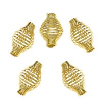 Iron Tips, gold color plated, hollow, nickel, lead & cadmium free, 15x10mm, Hole:Approx 3mm, Approx 1250PCs/KG, Sold By KG